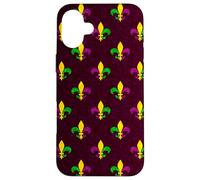 Mardi Gras Fleur de Lis Vintage Purple Case for iPhone 16 Plus