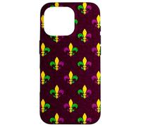 Mardi Gras Fleur de Lis Vintage Purple Case for iPhone 16 Pro
