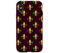 Mardi Gras Fleur de Lis Vintage Purple Case for iPhone X/XS