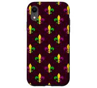 Mardi Gras Fleur de Lis Vintage Purple Case for iPhone XR