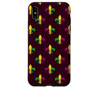 Mardi Gras Fleur de Lis Vintage Purple Case for iPhone XS Max