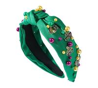 Mardi Gras Headband, Mardi Gras Knotted Headband, Carnival Parade Hair Band with Wide Knot - Carnival Jewellery Headband with Rhinestones in Various Colours for Weddings,