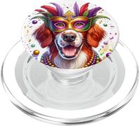 Mardi Gras Irish Red and White Setter Dog PopSockets PopGrip for MagSafe