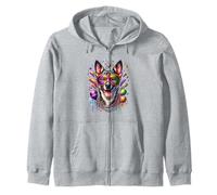 Mardi Gras Kai Ken Dog Zip Hoodie