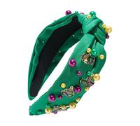 Mardi Gras Knotted Headband | Women's Fashion Wide Bands | Knotted Tuesday Band