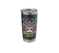 Mardi Gras Let the Shenanigans Begin Masquerade Mask Stainless Steel Insulated Tumbler