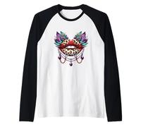 Mardi Gras Lips Queen Carnival Trendy Leopard Louisiana Raglan Baseball Tee