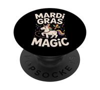 Mardi Gras Magic Unicorn Illustration PopSockets Adhesive PopGrip