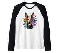 Mardi Gras Manchester Terrier Dog Raglan Baseball Tee