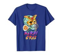 Mardi Gras Mask | New Orleans Carnival | Mardi Gras T-Shirt, Men, Royal Blue, 3X-Large
