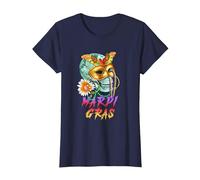 Mardi Gras Mask | New Orleans Carnival | Mardi Gras T-Shirt, Women, Navy Blue, 3X-Large