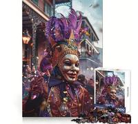 Mardi Gras Masked Figure Celebration Jigsaw Puzzles 1000 Pieces for Teenagers Brain Think Serene Game Real Challenge Santa Gift (38x52cm)