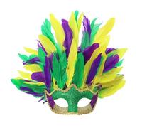 Mardi Gras Masques,Half Face | Masquerade Party Face Covers Mardi Gras Costume Accessory - for Christmas Green