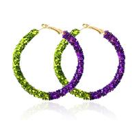 Mardi Gras Outfit for Women Mardi Gras Earrings Accessories Carnival Earrings for Fat Tuesday Celebration, Mardi Gras Parade Accessory Gifts, Brass, brass