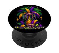 Mardi Gras Palm Tree Hawaiian Tropical Party Men Women Kids PopSockets Adhesive PopGrip