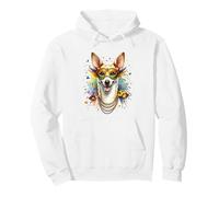 Mardi Gras Portuguese Podengo Dog Pullover Hoodie