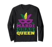 Mardi Gras Queen Mask Carnival Festival Costume Long Sleeve T-Shirt