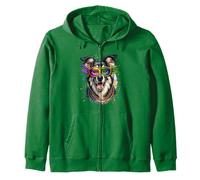 Mardi Gras Romanian Carpathian Shepherd Dog Zip Hoodie
