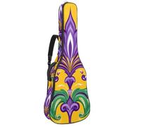 Mardi Gras Seamless Pattern Acoustic Guitar Bag, Guitar Case Gig Bag 40 41 42 inch with Dual Adjustable Shoulder Strap and Back Hanger Loop