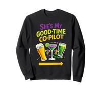 Mardi Gras Shes My Good Time Pilot Matching Couple Design Sweatshirt