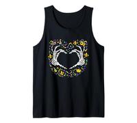 Mardi Gras Skeleton Hand Heart New Orlean Louisiana Party Tank Top