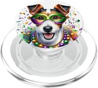 Mardi Gras Smooth Fox Terrier Dog PopSockets PopGrip for MagSafe