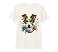 Mardi Gras Smooth Fox Terrier Dog Premium T-Shirt