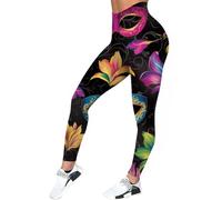 Mardi Gras Sports Carnival High Waisted Yoga Pants Colorful Tummy Control Leggings Butt Lift Costume Womens Tights Comfort Active Pants Yoga Pants for Women Butt Lifting Gym Leggings Hot Pink