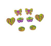 Mardi Gras Theme Earrings for Women Lightweight Bow Boots Mask Heart Acrylic Drop Dangle Earrings Colorful Carnival Parade Ear Stud Set Fat Tuesday Celebrations Party Jewelry, Acrylic, Agate