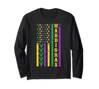 Mardi Gras USA Flag Long Sleeve T-Shirt