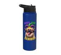 Mardi Gras Who is Your Pekingese Momma Stainless Steel Insulated Water Bottle
