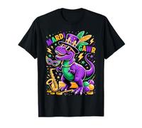 Mardi Grawr T Rex Dino Mardi Gras Dinosaur Beads Men Boy Kid T-Shirt