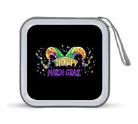 Mardi Happy Day Gras 40 Capacity CD Case Hard Plastic Portable Travel DVD Cases Protective Storage Organizer Binder