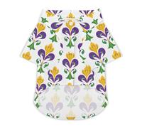 Mardies Grass De Lis Hawaii Shirt Print Dog Clothes T-Shirt Beach for Puppy Cat XL