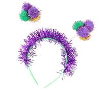 MardiGras Festival Pompoms Headband Carnival Party Headwear for Various Outfits and Occasions Everyday Wear Headband