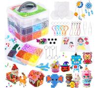Mardo Fuse Beads Craft Kit for Kids,11500PCS 5mm Iron Beads for Kids 24 Colors with Pegboards, Ironing Paper, Tweezers, Pattern Guide, Lanyards, Chain Accessories for DIY Crafts