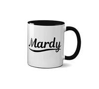 Mardy Mug - Funny Anti-Social Joke Novelty Gift Idea Tea Coffee Novelty Heavy Duty Handle Dino Coated Dishwasher/Microwave Safe Sublimation Ceramic (Black Handle Prime)