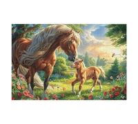 Mare And Foal 1000 Pc Classic Jigsaw Puzzle Doll Animal Pet Puzzle for Adults Hard Challenging Hobby Home Decor Poster Eco Friendly Material 1000 PCS