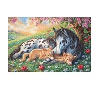 Mare And Foals Beneath Blossoms 1000 Piece Jigsaw Puzzle for All Ages Idea Quality Time Cardboard Home Decor Accent 1000 PCS