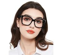 MARE AZZURO Extra Large Black Reading Glasses 1.5 Women Big Oversized Readers Wide Face(Black, 150)
