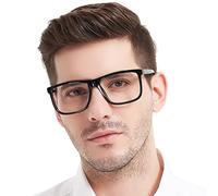MARE AZZURO Extra Large Reading Glasses 2.75 Men Oversized Fashion Square Readers For Wide Face（ Black, 275