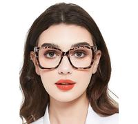 MARE AZZURO Extra Large Reading Glasses Women 2.0 Oversized Square Readers Big Face(Leopard, 2.00)