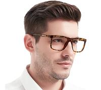 MARE AZZURO Oversized Reading Glasses Men 1.0 Extra large Square Readers For Wide Face(Tortoise, 100)