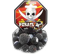 MaRécréation-MesBilles Pack of 20 Balls 16 mm + 1 Cap 25 mm Pirates, 3T-1FNH-8RZV, Black