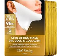 MAREE V Line Lifting Mask with 24K Gold - Deep Collagen Face Mask for Women - Jawline Shaper with Retinol & Hyaluronic Acid - Double Chin & Neck Tightening Mask for Face Lift - Pack of 5