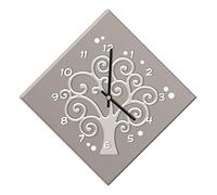 Mareli Wall Clock, Printed matt laminated paper, Tree of Life Grey, 42x42