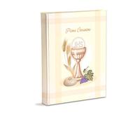 First Communion Photo Album 23 x 30 cm 60 White Pages in Thick and Durable Cardboard Intervaled with Pergamin, Goblet and Ears
