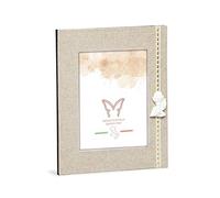Mareli First Communion Photo Frame, Fabric and Wood, Beige, Suitable for 13 x 18 cm