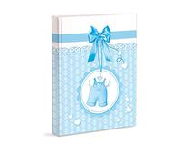 Mareli Photo Album, Sky Blue, Baby Birth with Journal, 23 x 30 cm, 56 White Pg and 4 Pg Customisable Journal, Thick and Durable Cardboard Pages Intervalled with Parchment