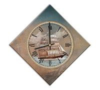 Mareli Shabby Paper Covered Wall Clock - Living Room Kitchen Office Silent Mechanism